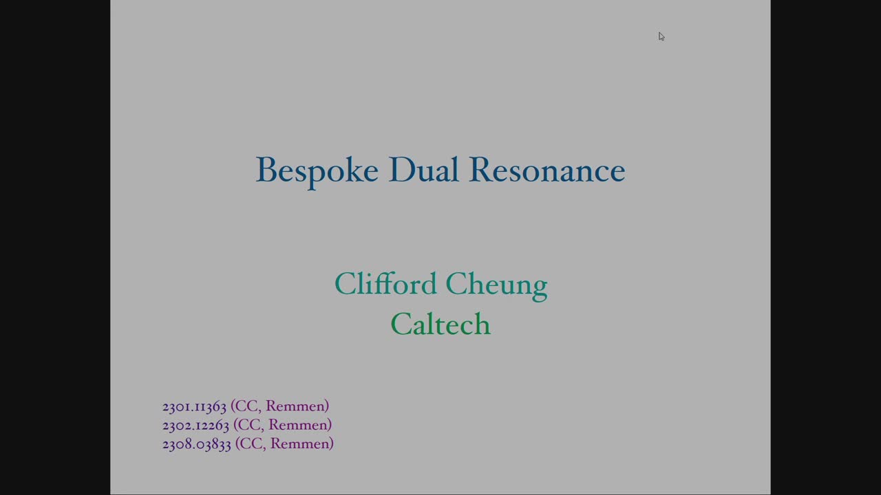 Bespoke Dual Resonance - CERN Document Server